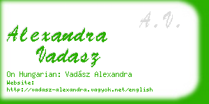 alexandra vadasz business card